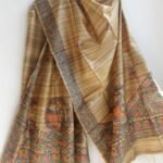 Brown Madhubani Ghicha Tassar Silk Dupatta