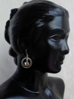 Brown stone, 2-rings Pure silver Earrings - Image 3
