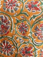 Ochre-yellow Block-Printed Cotton Fabric - Image 2