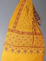 Brownish-Yellow Modal Silk Ajrakh Stole