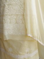Butter yellow Chikankari Cotton 3pc Ladies suit - Image 3