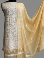 Butter-Yellow Georgette Chikankari Ladies Suit