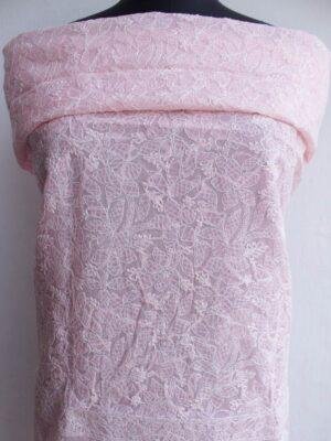 Candy-Pink-cotton-chikankri-kurta-fabric at Shilphaat