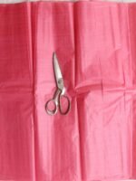 Carrot-Pink Paper Tussar Silk Fabric