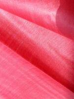 Carrot-Pink Paper Tussar Silk Fabric - Image 2
