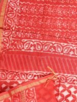 Carrot Red Block-printed Chanderi Dupatta - Image 2