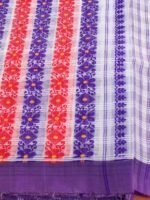Chequered White handloom cotton dupatta - Image 2