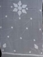 White chikankari handembroidered chiffon dupatta