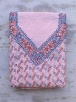 Chikankari Embroidered, Pink 3pc Cotton Suit