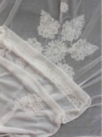 White chikankari handembroidered chiffon dupatta - Image 2