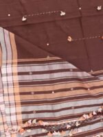 Chocolate-Brown mirrorwork cotton Bhujodi Dupatta - Image 2