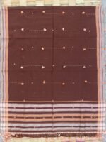 Chocolate-Brown mirrorwork cotton Bhujodi Dupatta - Image 3