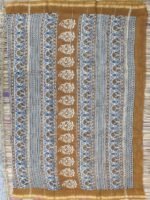 Coffee Brown Bagru-printed chanderi saree - Image 3