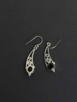 Coffee brown Stone Real Silver Earrings - Image 2