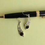 Coffee brown Stone Real Silver Earrings