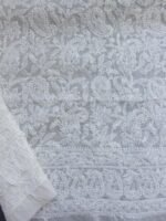 Cream Cotton Chikankari Dress-Material - Image 4