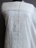 Cream Cotton Chikankari Dress-Material - Image 2