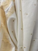 Cream-White zari mirrorwork Shawl - Image 2