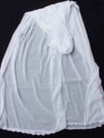Crochet Border, white chiffon dupatta