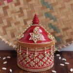 Crystal Paisleys small Wooden Sindoor-Box