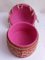 Crystal, Beads, Roses small wooden Sindoor-box - Image 4