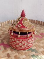 Crystal Red small wooden Sindoor-Box - Image 3