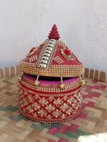 Crystal and Roses small wooden Sindur-box - Image 2