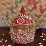 Crystals and Beads small wooden Sindur-Box