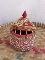 Crystals and Beads small wooden Sindur-Box - Image 2