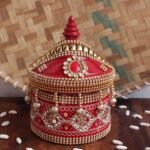 Crystal and Sequins small wooden sindoor-box