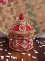 Crystal and Sequins small wooden sindoor-box