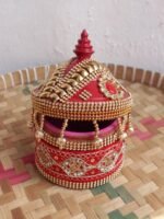 Crystal and Sequins small wooden sindoor-box - Image 3