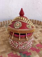 Crystal, Beads, Roses small wooden Sindoor-box - Image 3