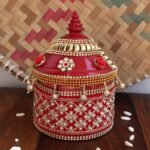 Crystals and Rose small wooden Sindur-Box