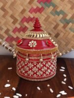 Crystals and Rose small wooden Sindur-Box