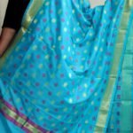 Cyan-Blue and magenta Banarasi Dupatta
