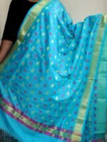 Cyan-Blue and magenta Banarasi Dupatta