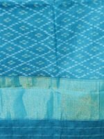 Cyan Blue Patan Patola woolen Shawl - Image 3