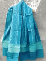 Cyan Blue Patan Patola woolen Shawl