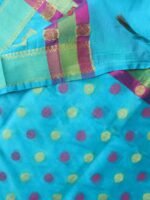 Cyan-Blue and magenta Banarasi Dupatta - Image 2