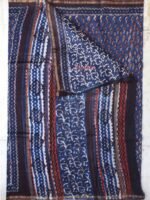 Dabu-Bagru Block-Print Chanderi Indigo Saree - Image 2
