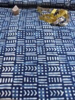 Dabu Indigo Block printed pure cotton Fabric