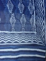 Dabu Block-printed Indigo Chanderi Dupatta - Image 2