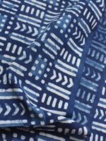 Dabu Indigo Block printed pure cotton Fabric - Image 2