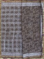 Dabu-Printed Brown Grey Kota-cotton saree - Image 3