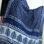 Dabu printed Indigo Silk-cotton Dupatta