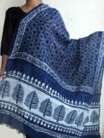 Dabu printed Indigo Silk-cotton Dupatta