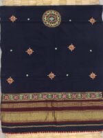Dark-Blue Ahir Embroidered woolen Shawl - Image 3