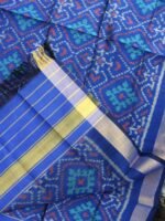 Dark-Blue Patan Patola Silk Dupatta - Image 3
