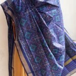 Dark-Blue Patan Patola Silk Dupatta